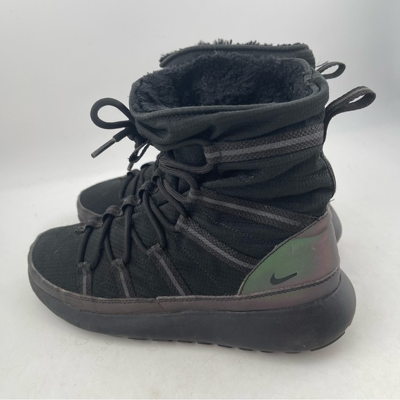 Nike Big Kid’s Roshe One FB Yeezy Black Reflective Winterized Shoes - Size 7 Y - Picture 10 of 11